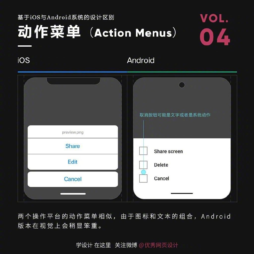 iOS与Android系统的设计区别,这9个要点设计师需要了解!