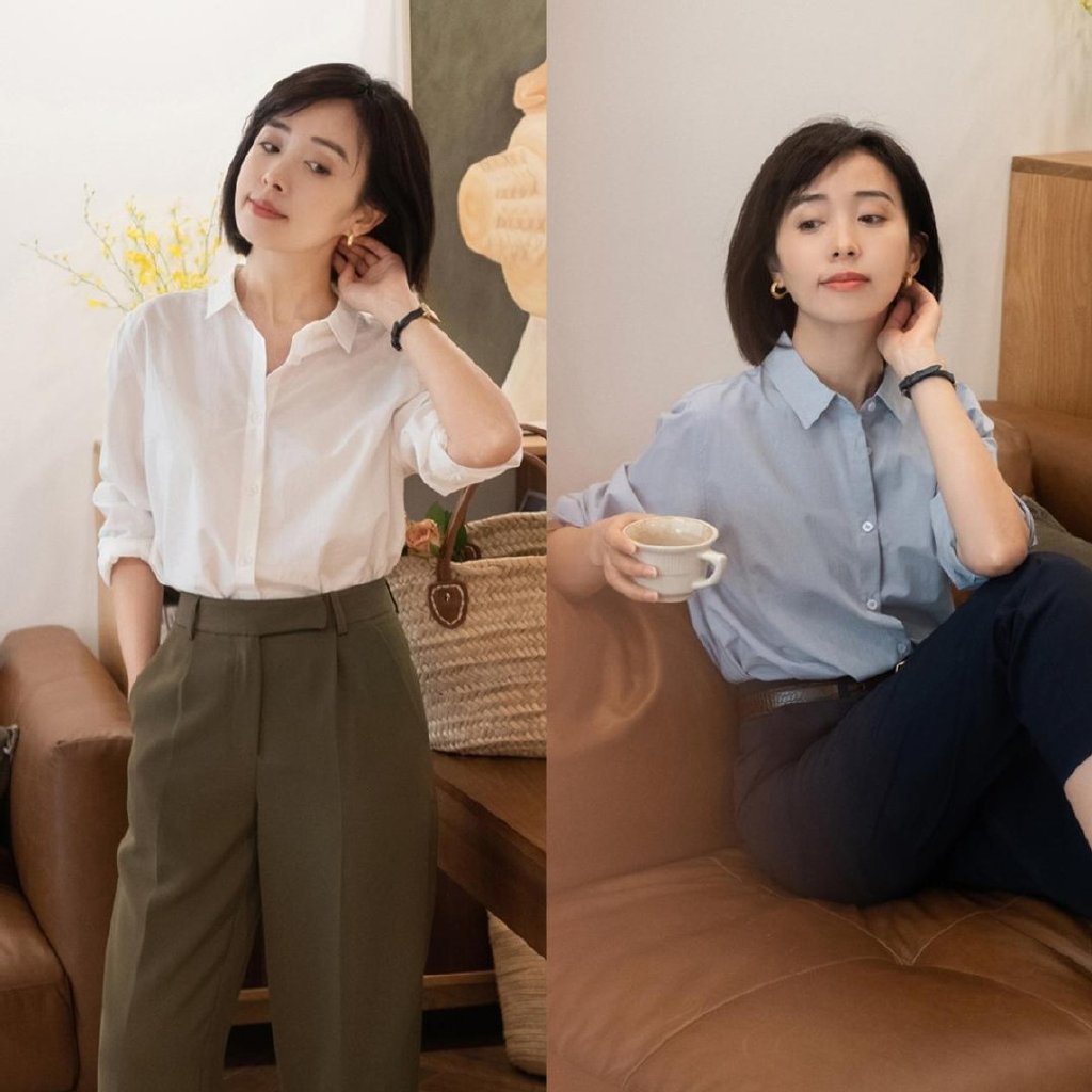 “衬衫”下面穿什么更好看？建议搭配“3种下装”，优雅有气质感休闲区蓝鸢梦想 - Www.slyday.coM