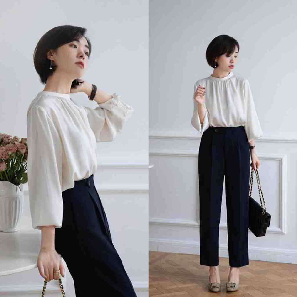 “衬衫”下面穿什么更好看？建议搭配“3种下装”，优雅有气质感休闲区蓝鸢梦想 - Www.slyday.coM