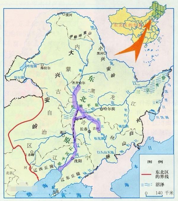 东北地区水系分布图图片