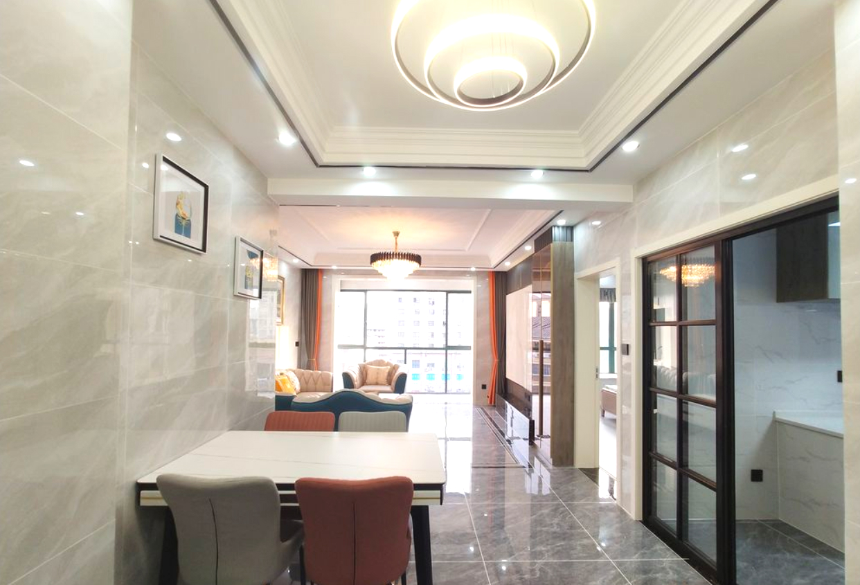 晒晒正在通风的90㎡新房,全屋贴瓷砖,清新大气家人都很喜欢