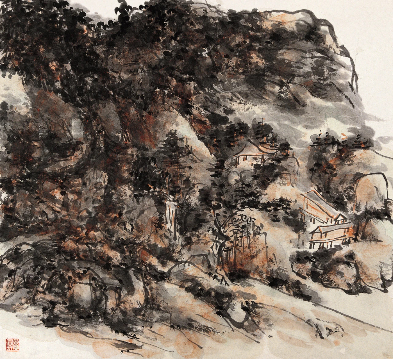 黄宾虹山水小品欣赏 黄宾虹这些山水小品,黑密浑厚,润泽华滋