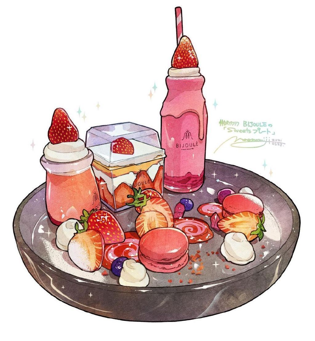 来自ins插画师 maomomiji 美食绘画作品