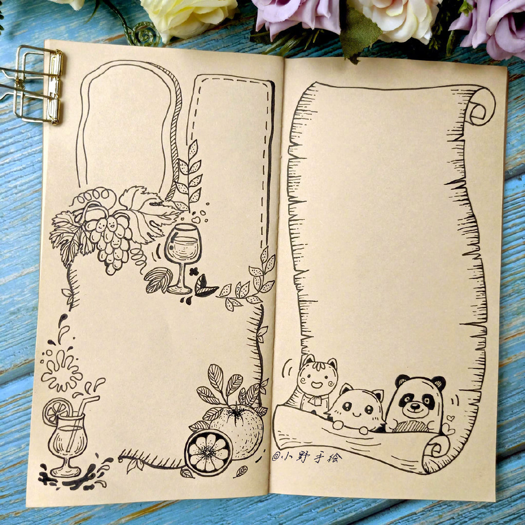 简单好看的手帐手抄报排版素材,存一下cr:小野手绘