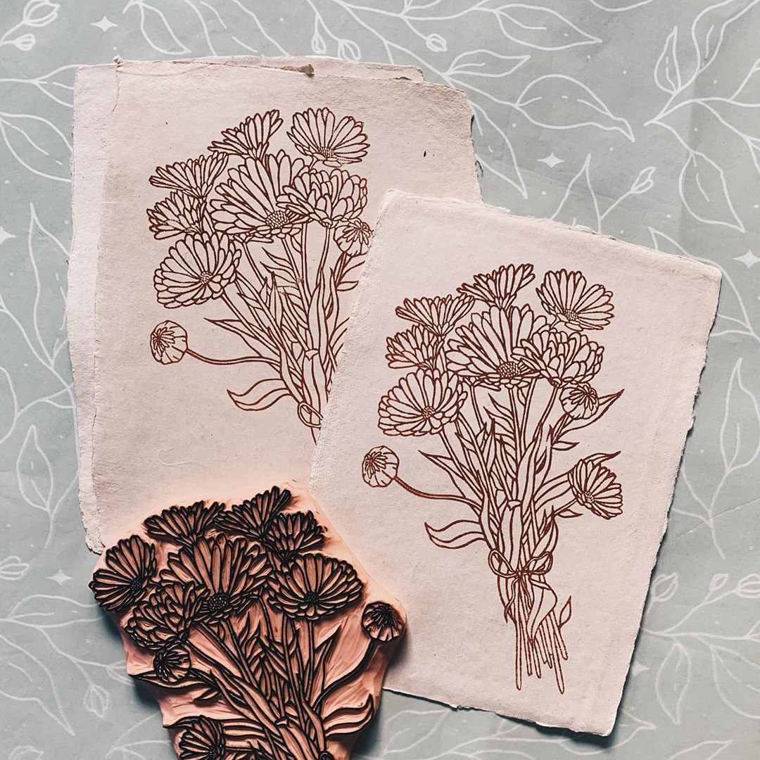 给生活   点小美好~小清新花草纹橡皮章 | laura hatfield