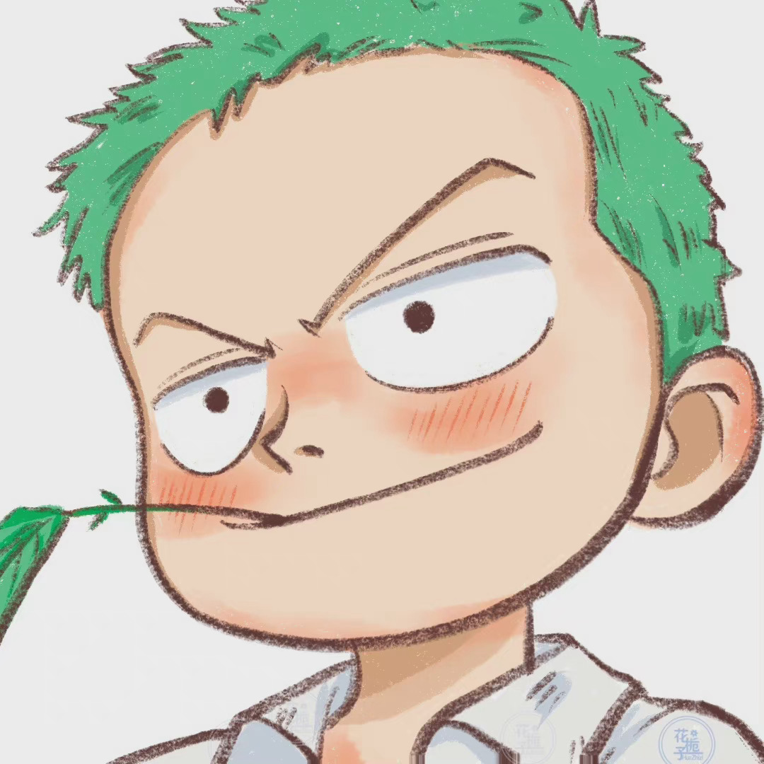 《海贼王》憨憨索隆绿色动漫头像
