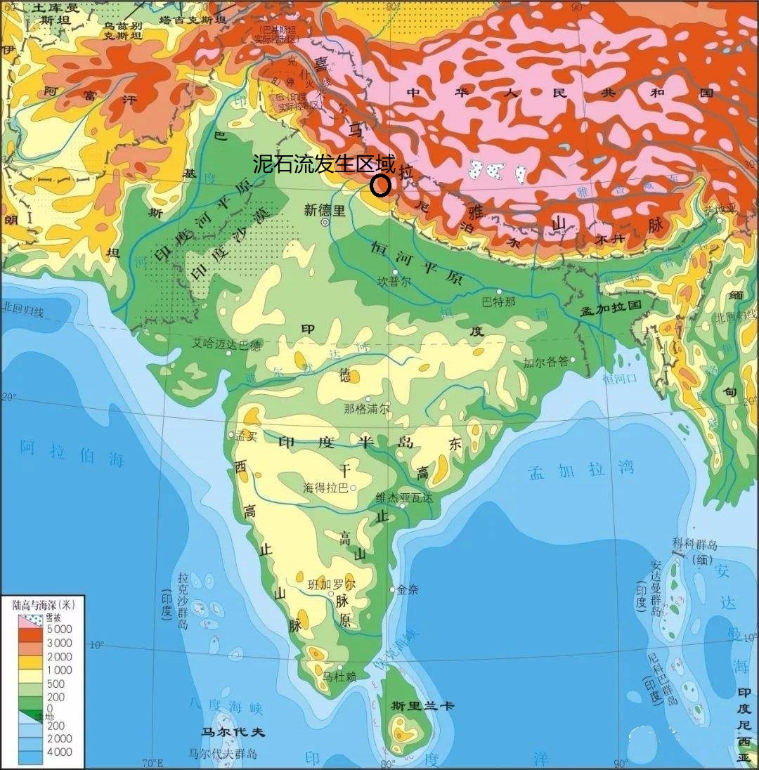印度开伯尔山口地形图图片