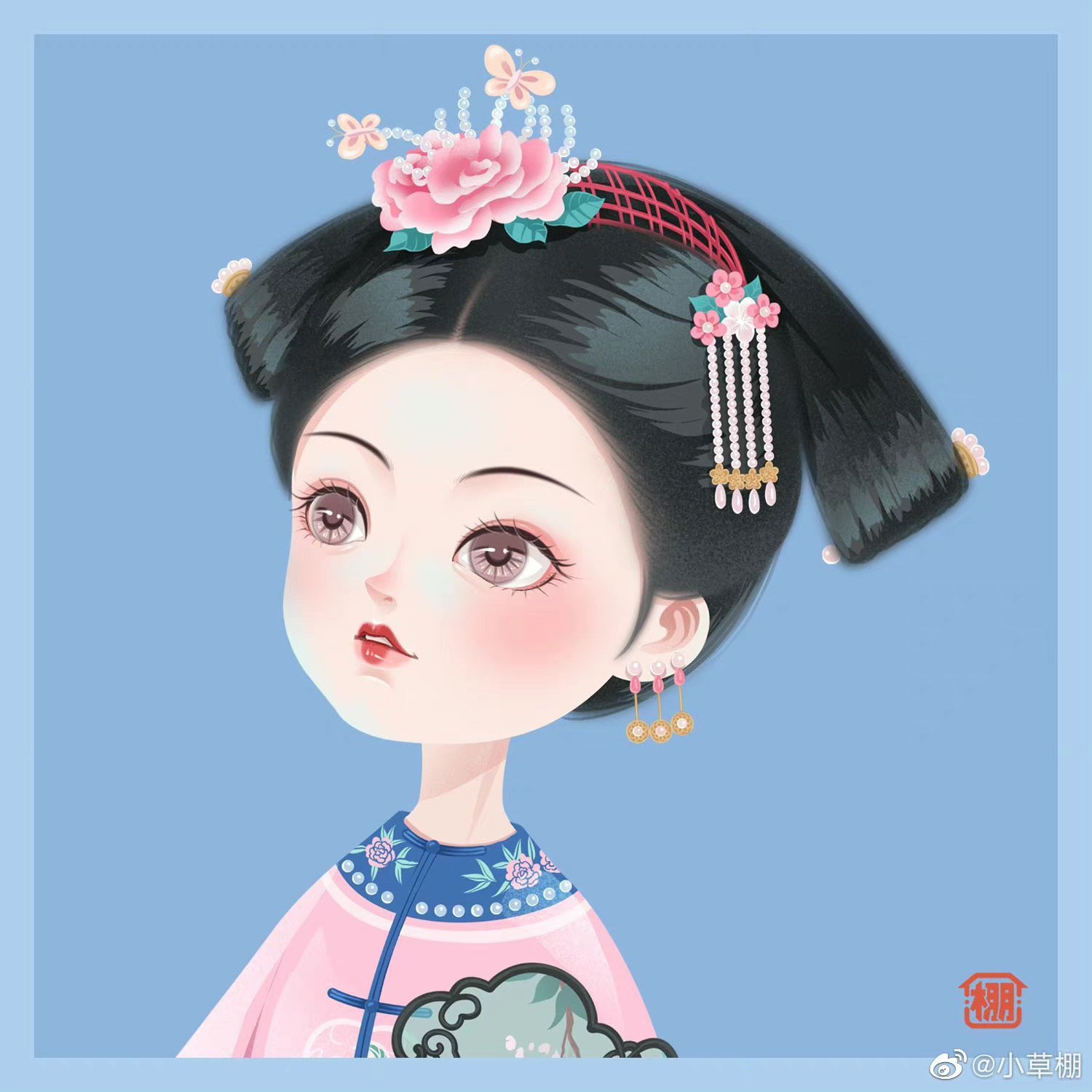 可爱的清代女子头像