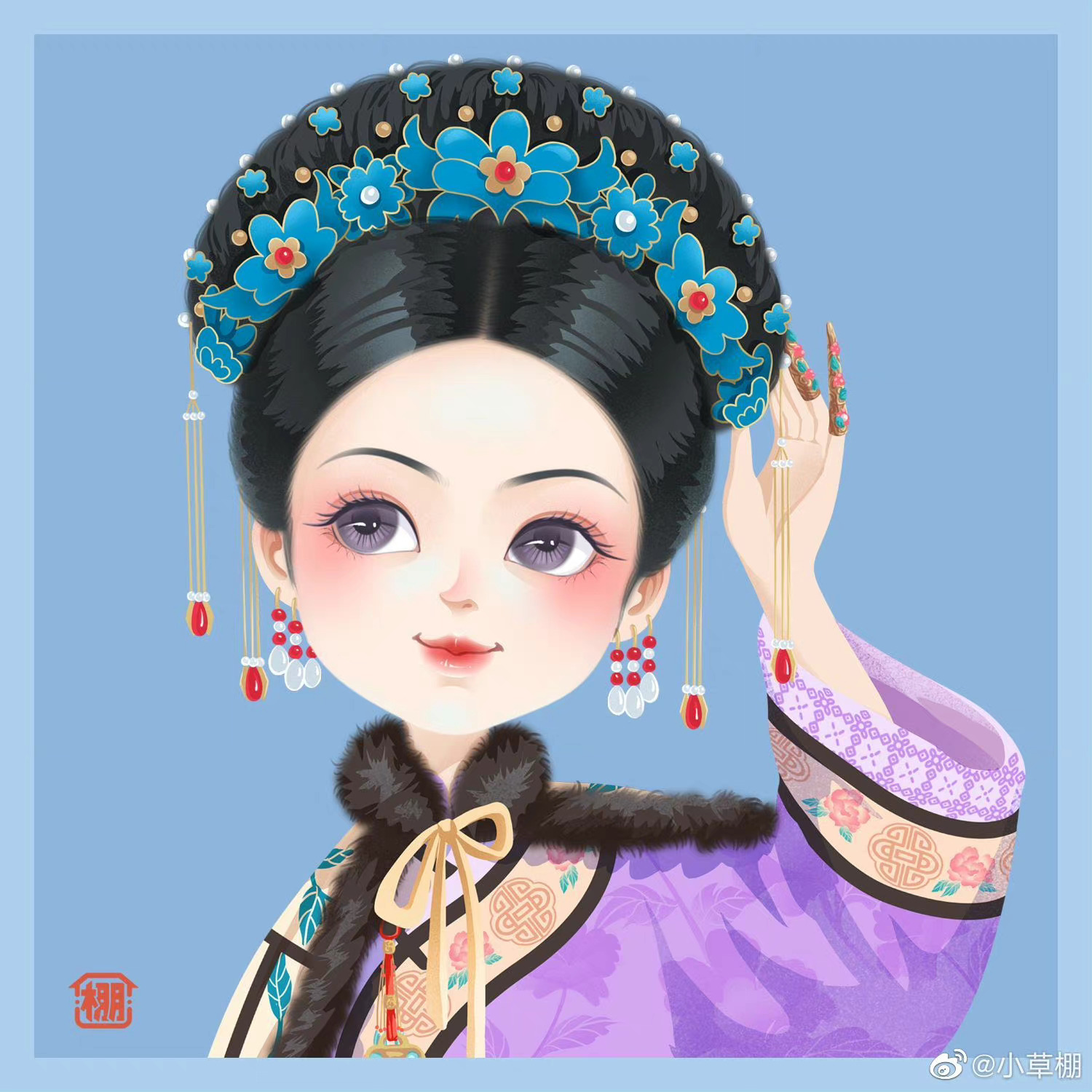 可爱的清代女子头像