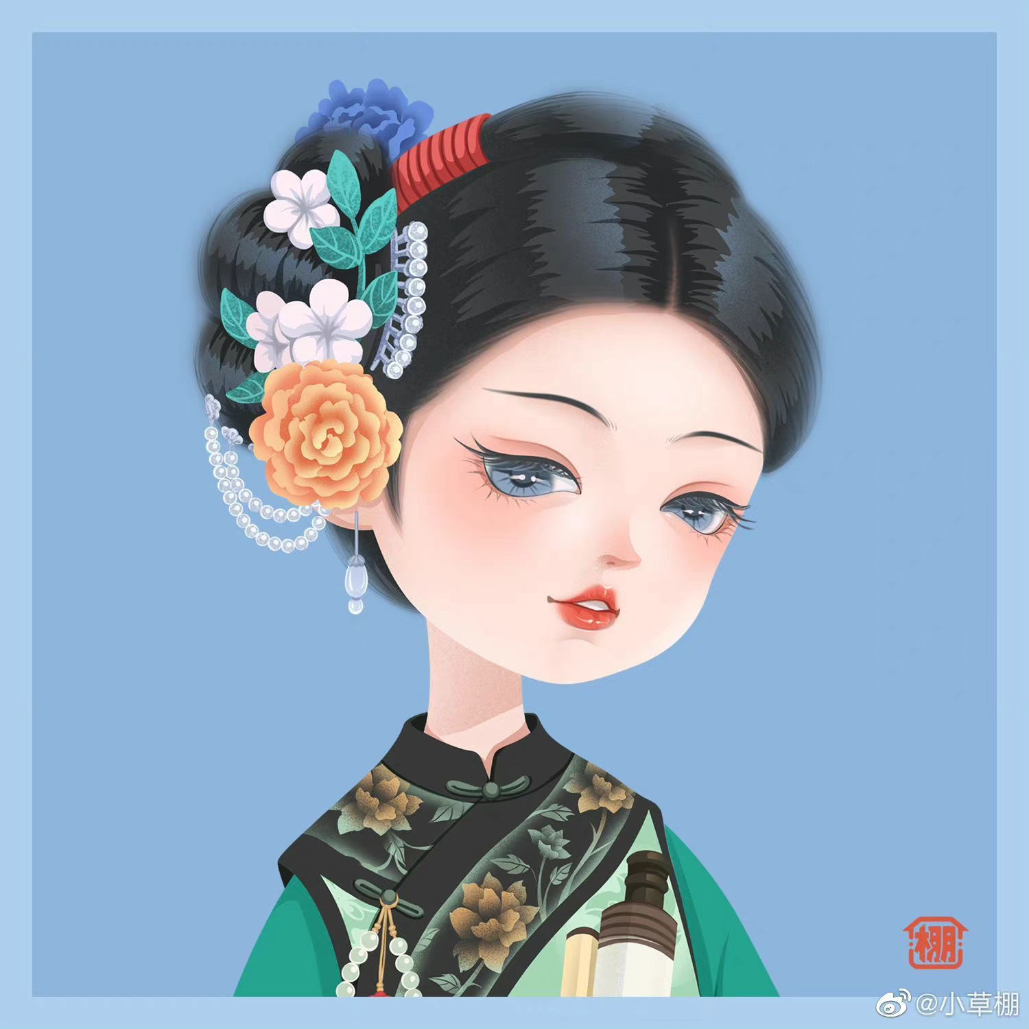 可爱的清代女子头像