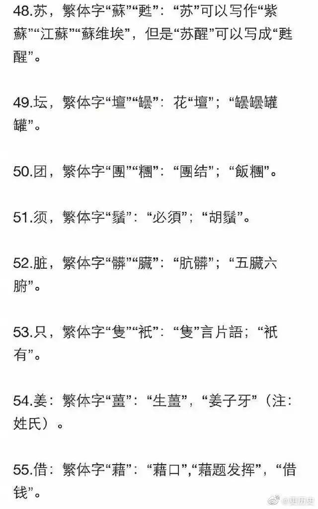 知识点!繁体字别乱用,100个繁体字的用法__财经头条