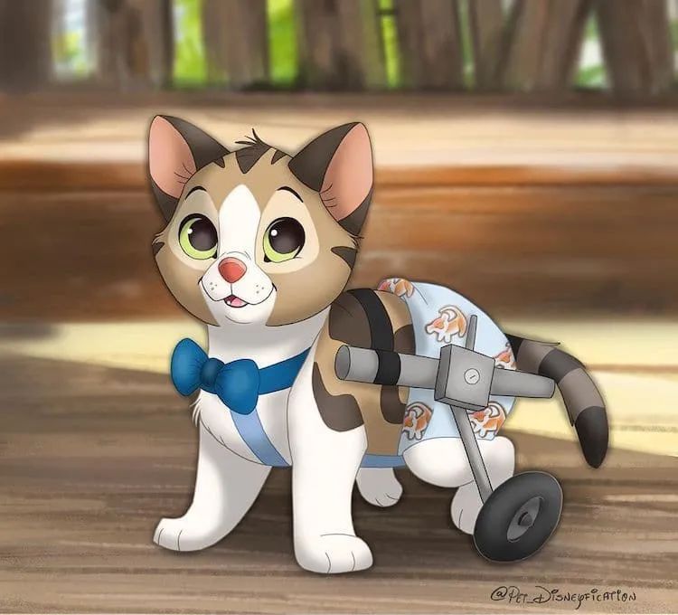 插画家破解迪士尼画风创作的卡通动物67可爱极了