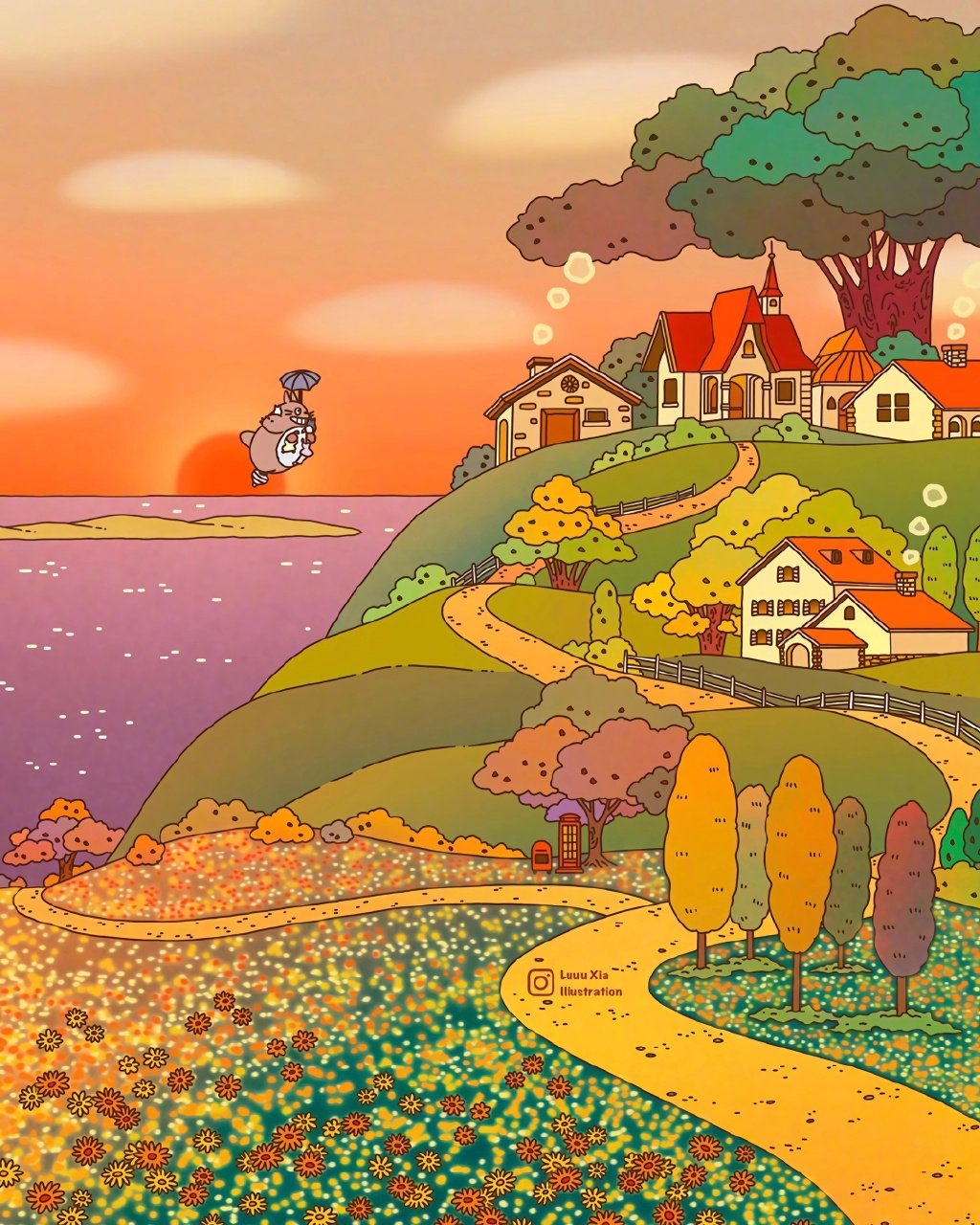 宫崎骏童话王国场景 | luuuxiaillustration