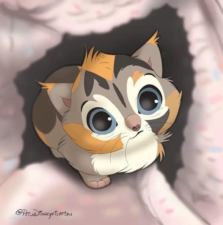 插画家破解迪士尼画风创作的卡通动物67可爱极了