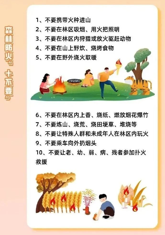 营林用火"五不烧"勿念葱林繁似海一星燃尽只尘埃进山不带火源提高森林