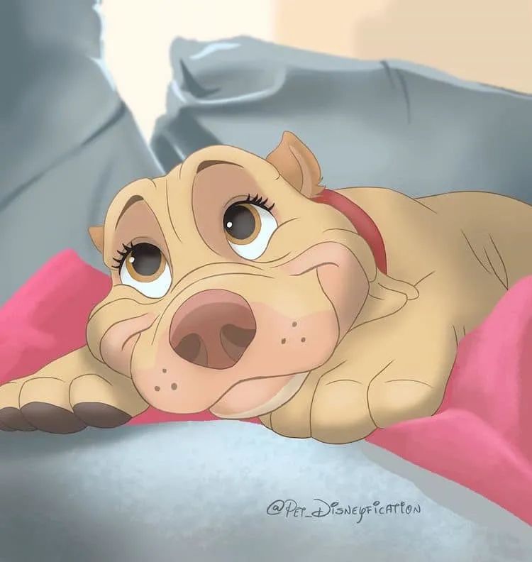 插画家破解迪士尼画风创作的卡通动物67可爱极了