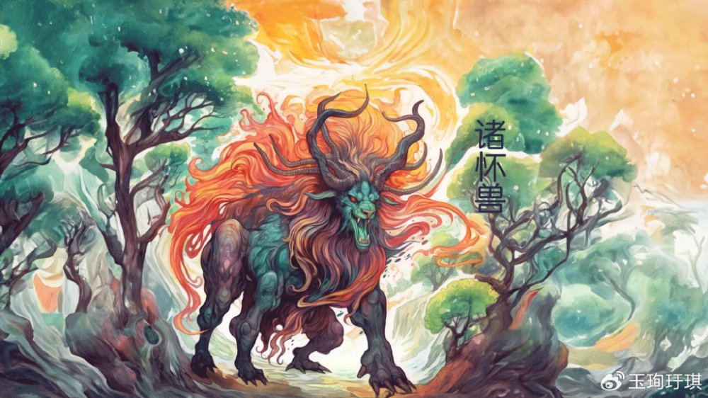 山海经异兽:诸怀兽,牛身猪耳有四角,声音如雁鸣|形象|特征_新浪新闻