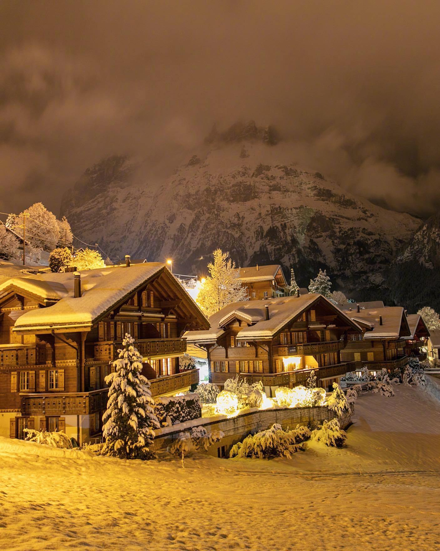 瑞士的冬夜_高清图集_新浪网