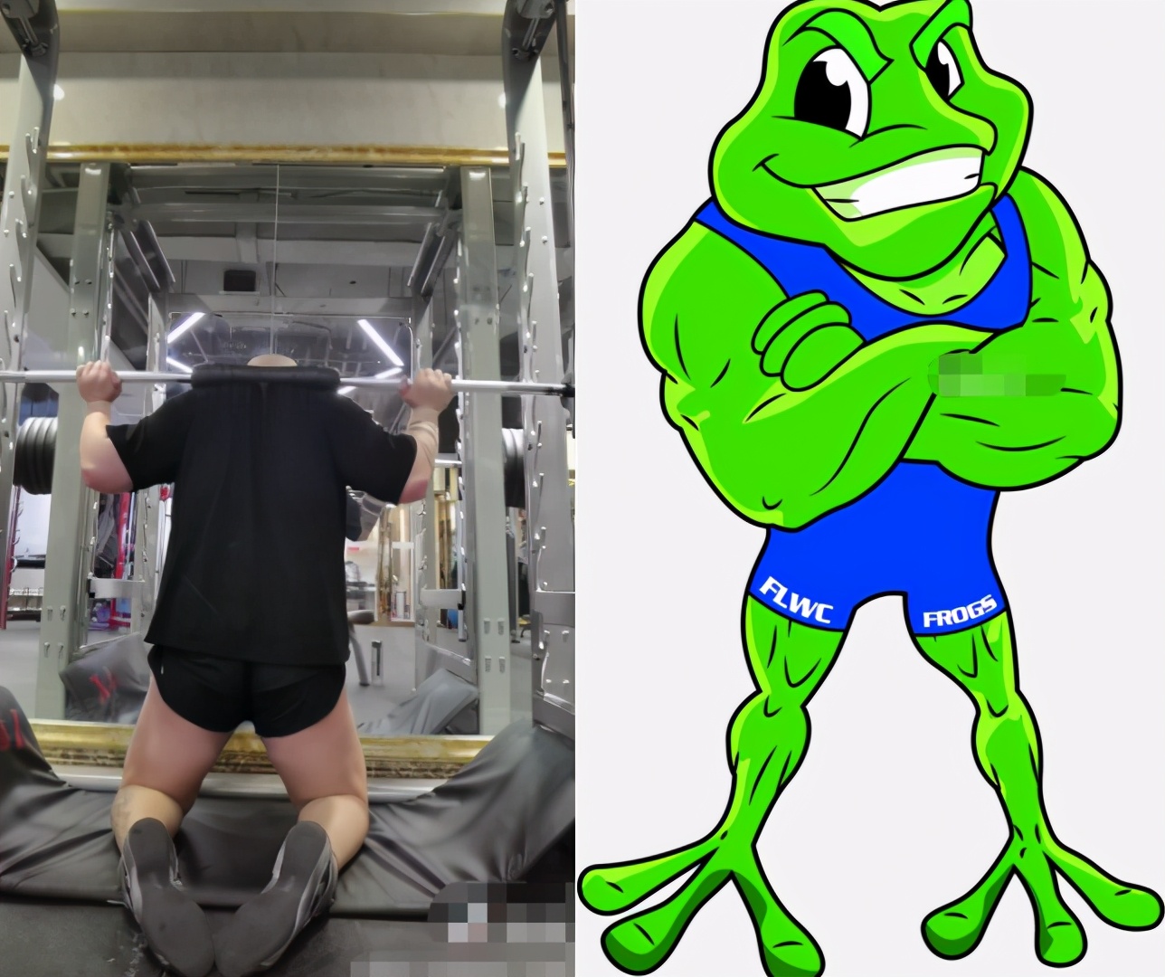 李代沫蹲着举铁连续7次不停歇大腿肌肉粗壮似牛蛙