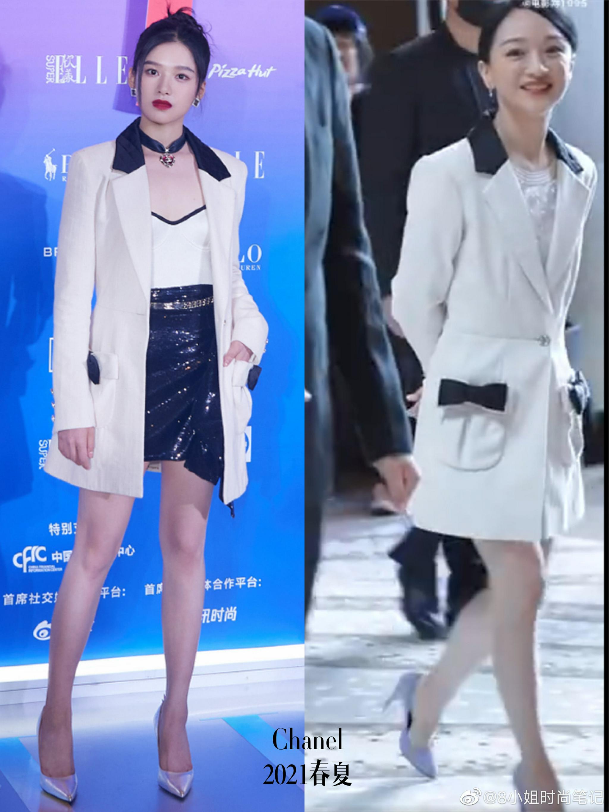 张婧仪x chanel 2021春夏 撞衫了她姑周迅,对比之下