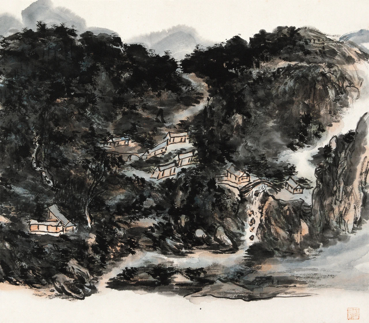 黄宾虹山水小品欣赏 黄宾虹这些山水小品,黑密浑厚,润泽华滋