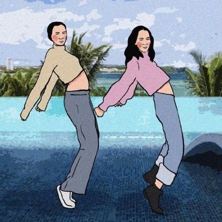 沙雕姐妹合照姿势艾特你家闺蜜学起来吧