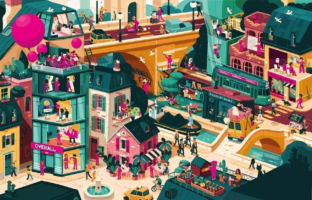 复杂的卡通插画场景 :chragi frei__财经头条