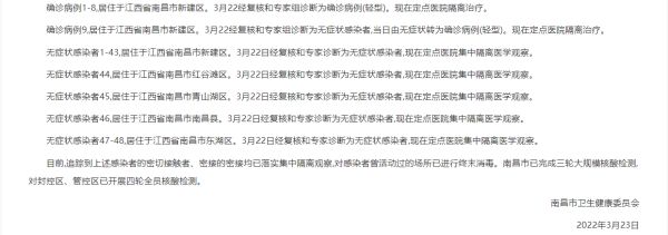 3月22日南昌市新增确诊病例及无症状感染者情况公布休闲区蓝鸢梦想 - Www.slyday.coM