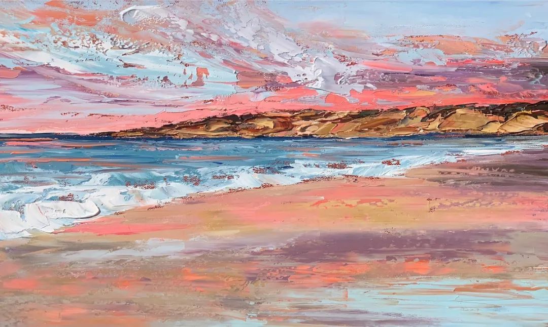 女画家用刮刀刮出震撼的风景一量2厘米厚网友心疼颜料