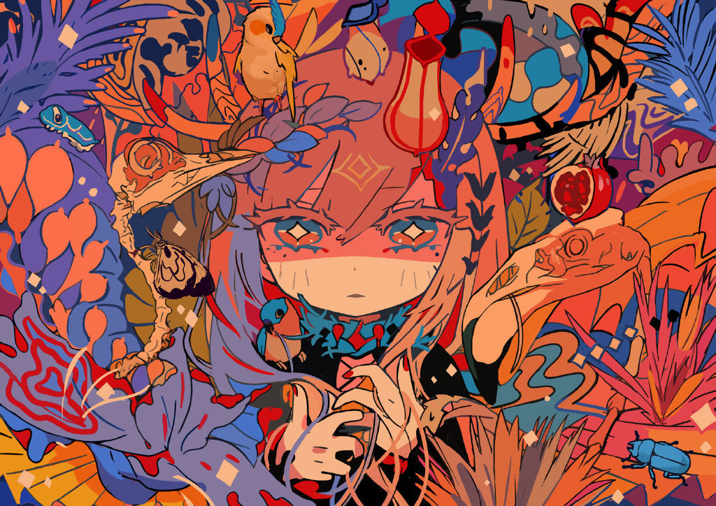 插画师寺田てらteradatera卡通q版人物插画用色大胆