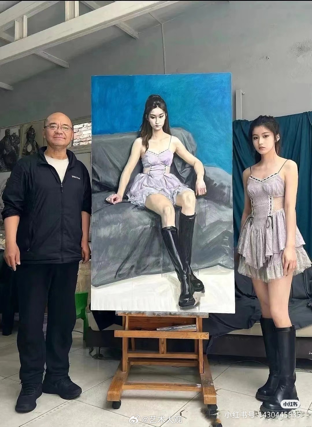 天津美院教授于小冬油画肖像写生现场图记