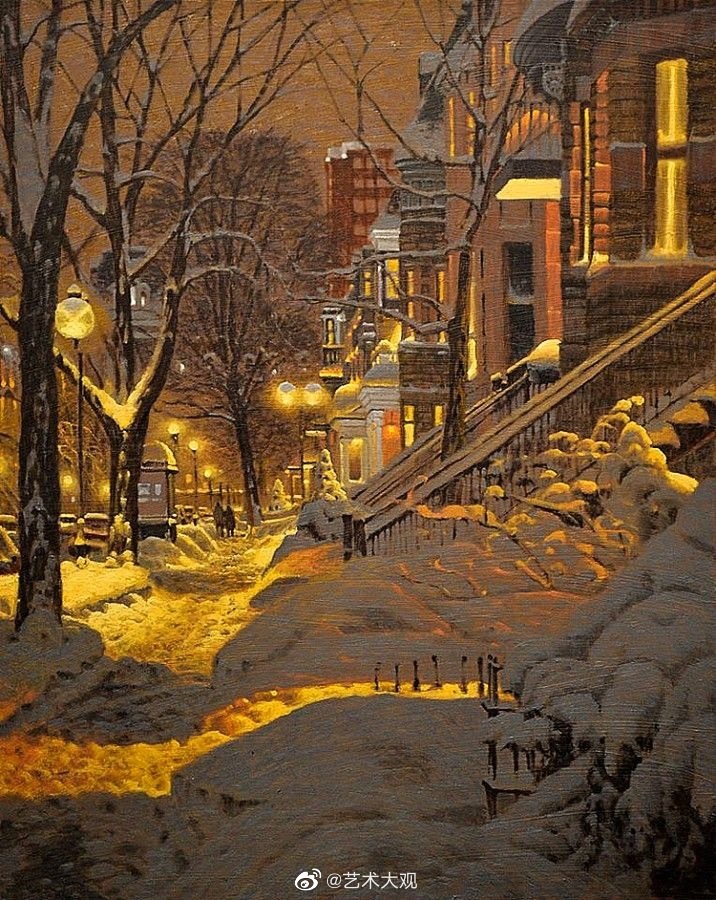 加拿大画家richardsavoie雪夜插画欣赏
