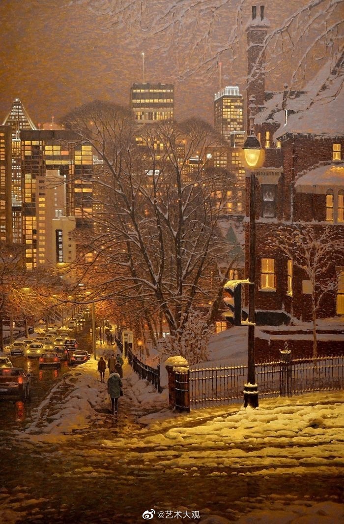 加拿大画家richardsavoie雪夜插画欣赏