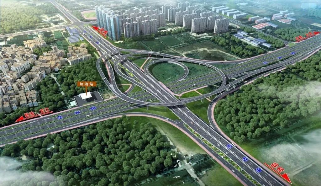 佛山顺德龙洲路快速化改造工程(伦桂路节点)首条匝道顺利通车|顺德