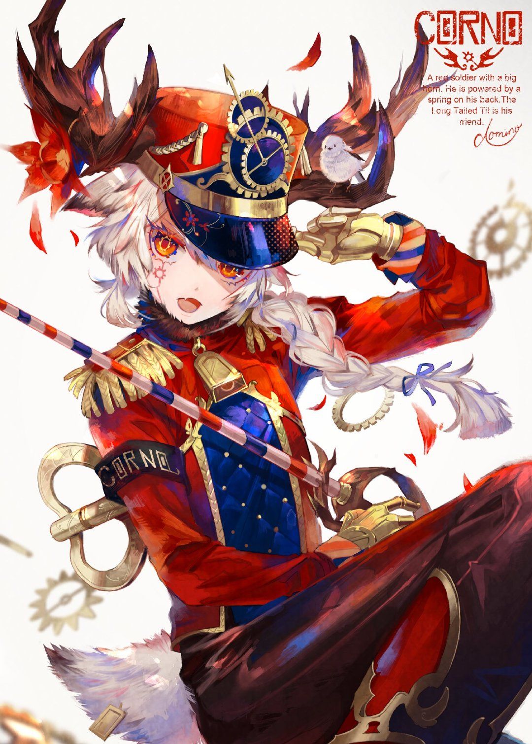 画风精致的动物拟人化少年插画对于毛发质感的刻画真是绝了