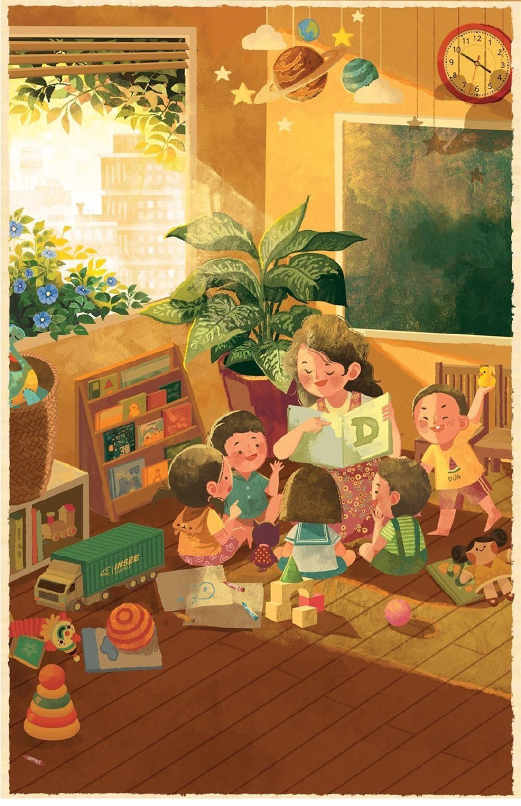 温暖治愈的儿童绘本场景插画,每幅画都洋溢着儿时美好的时光__财经