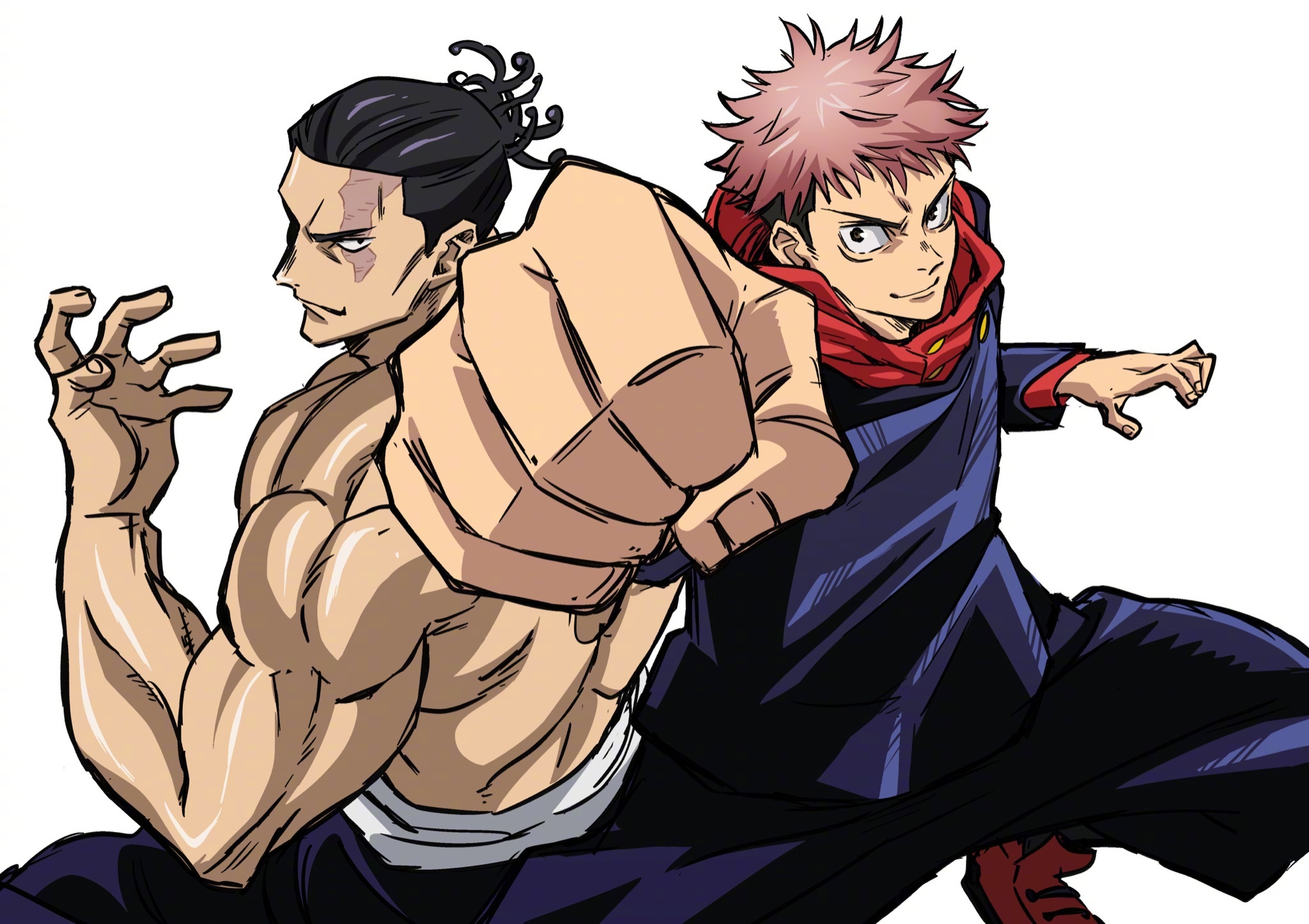 「咒术回战」总作画监督绘制的 东堂 和 虎杖!_高清图集_新浪网