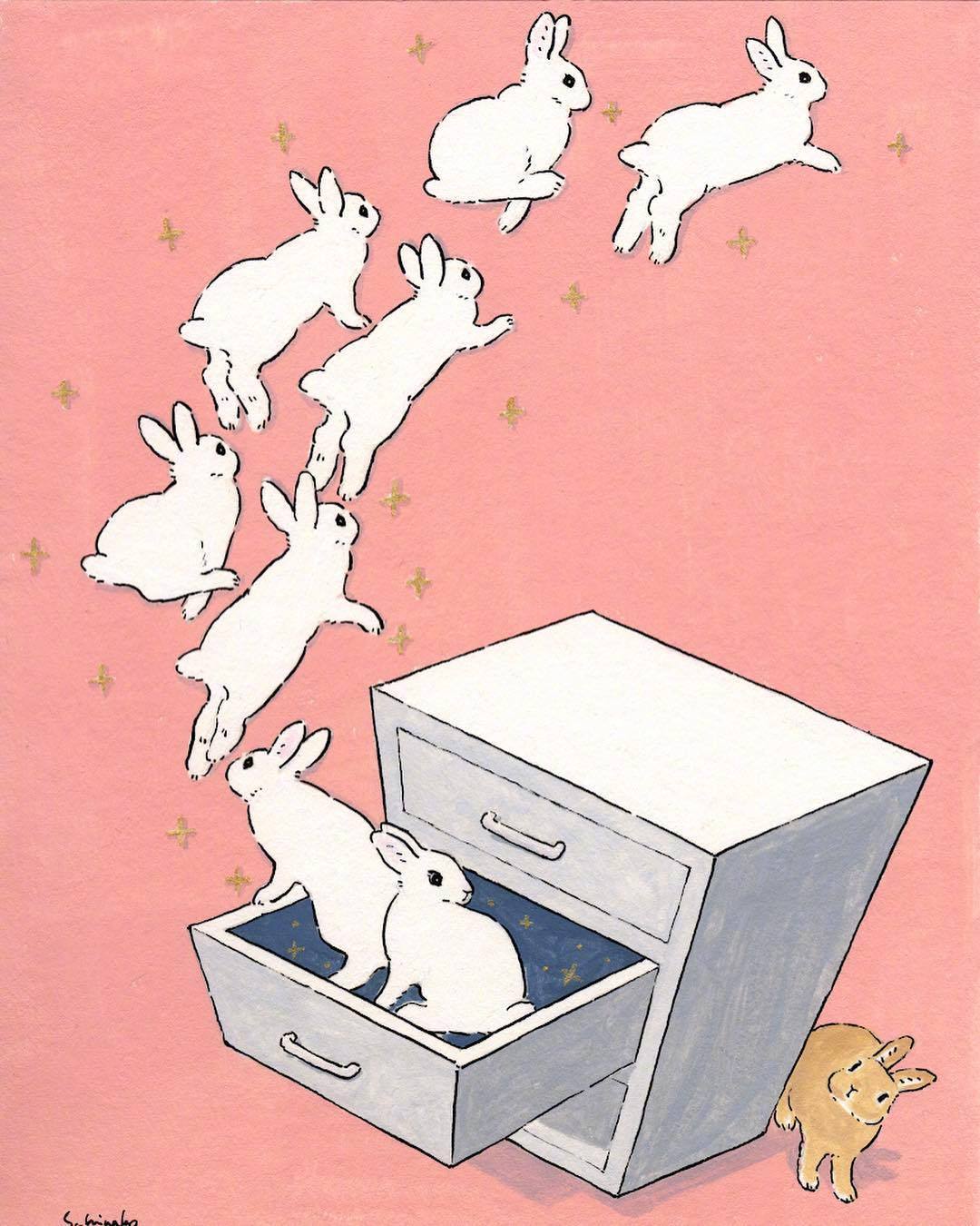 插画师森山标子笔下的小兔子真的太可爱了