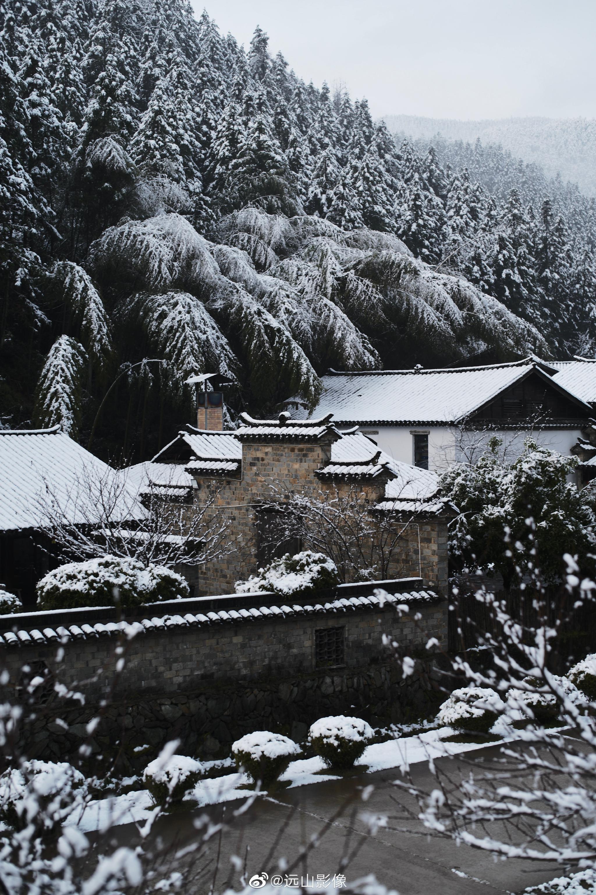 春雪后的景德镇真如堂如诗如画