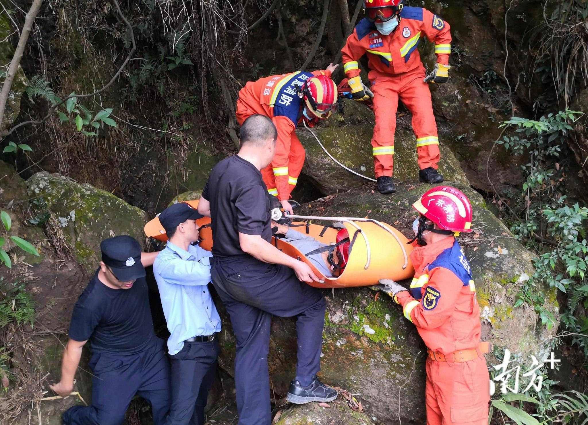 惊险!八旬老人独自上山不慎坠崖被困,幸亏