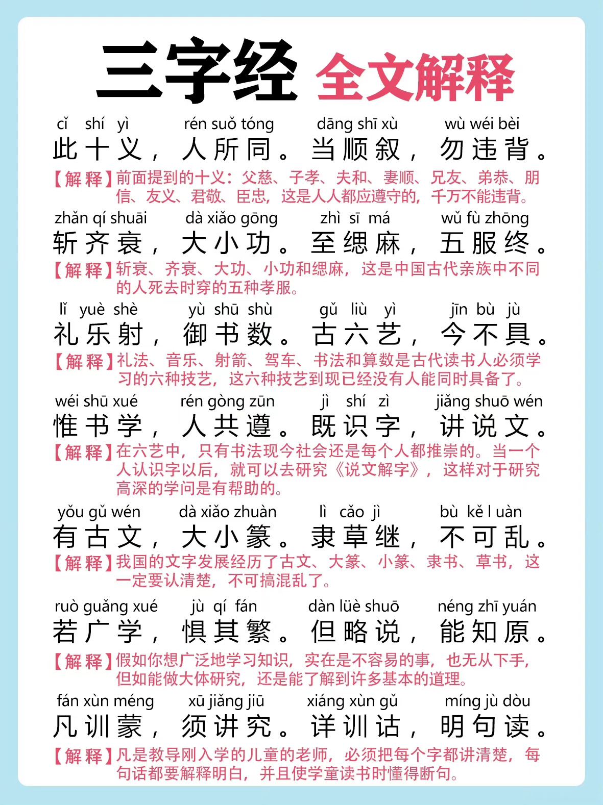 《三字经》全文及解释