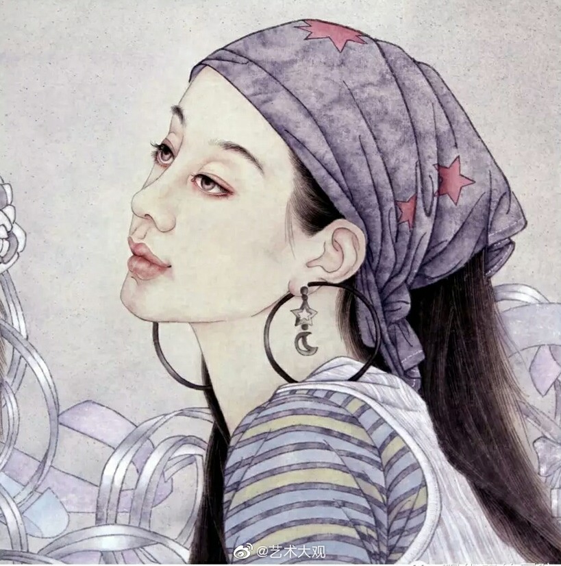 女画家张艺现代人物工笔画欣赏-1 张艺