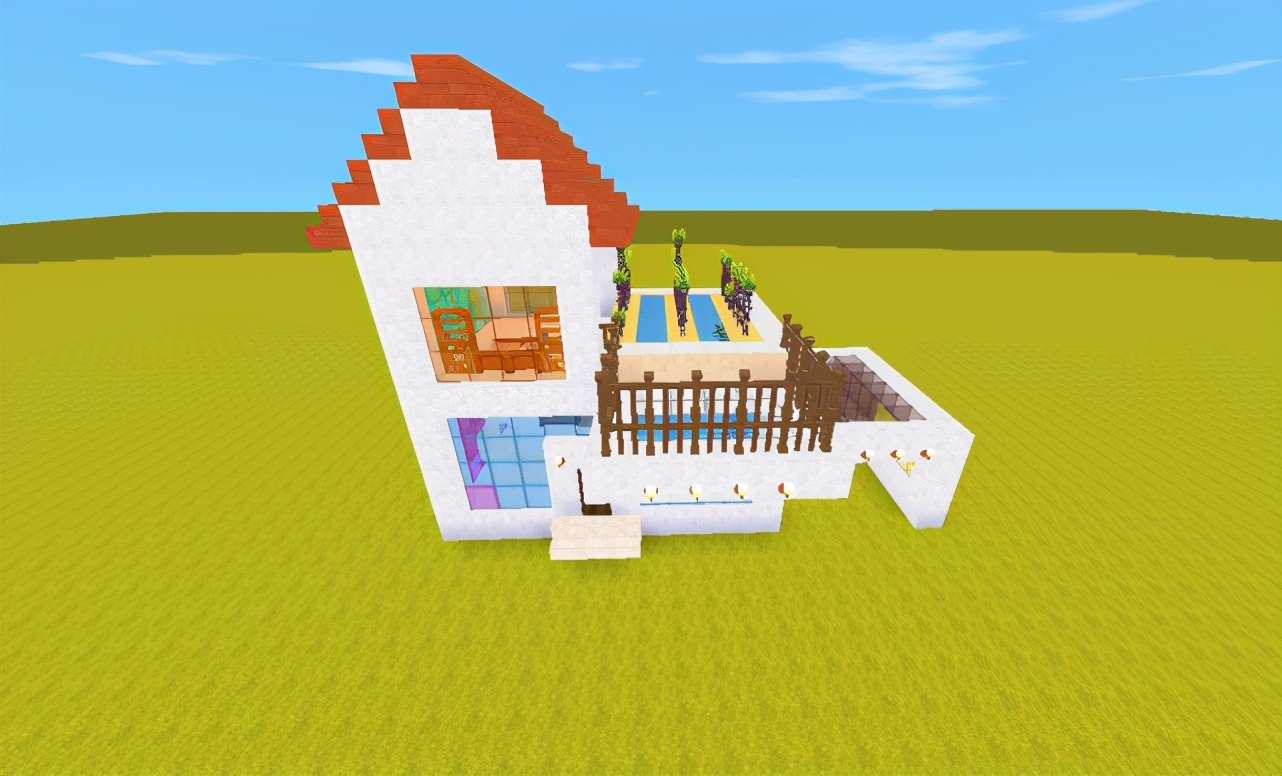 迷你世界:新手3*3生存小屋,简单但很实用,带电动隐藏滑动天窗