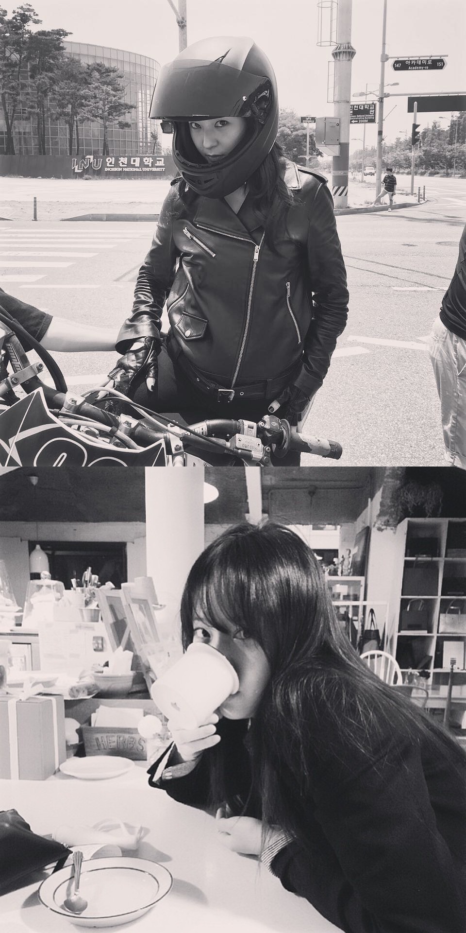 郑秀晶 黑白照氛围感太强了