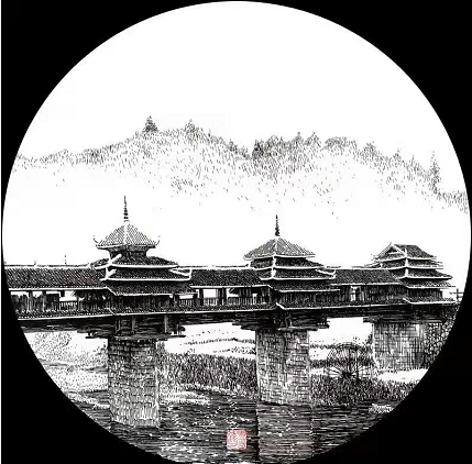 是中国著名钢笔画艺术家,中国侗乡钢笔画第一人,中国风雨桥钢笔画传承