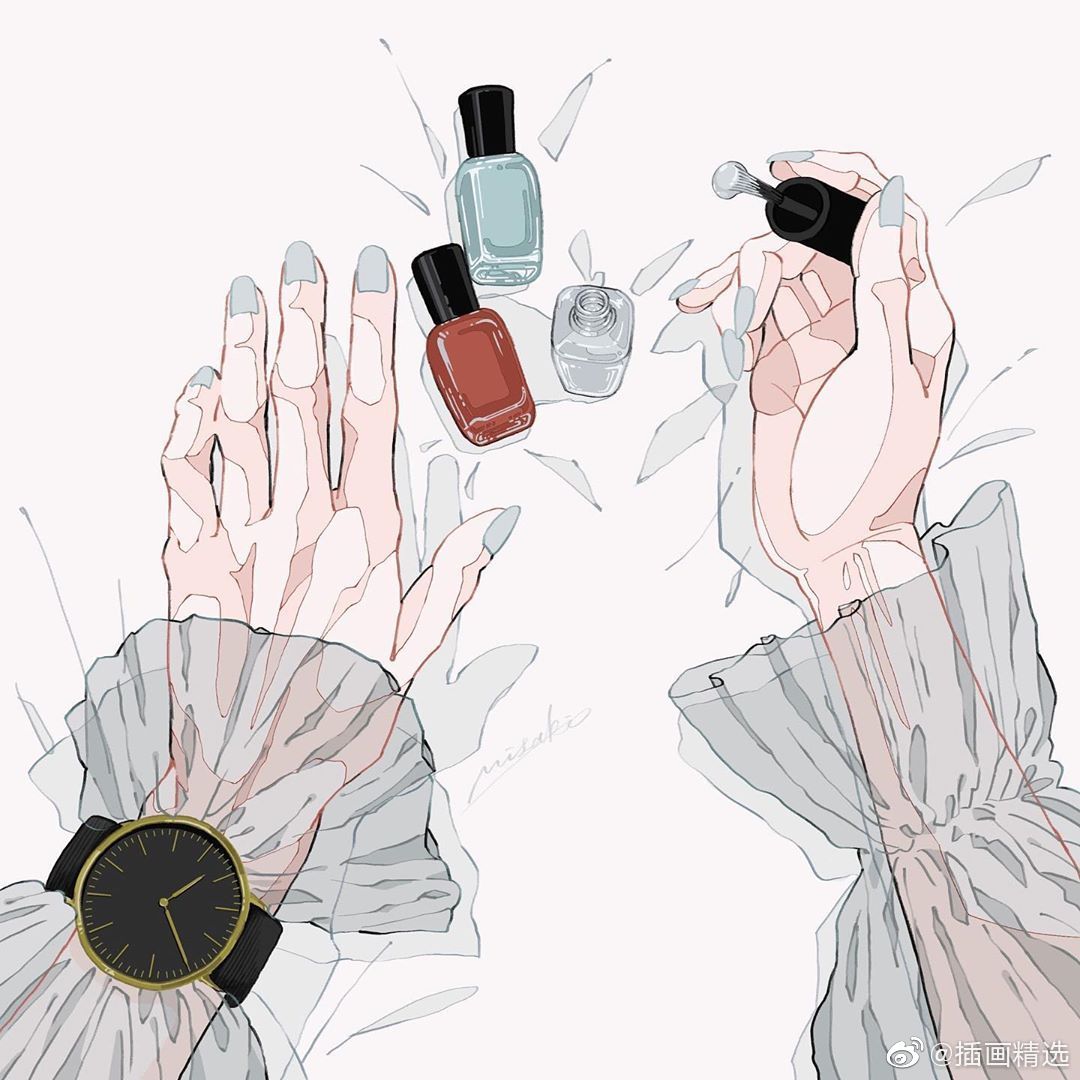 女性局部特写插画作品 风格很唯美 来自插画师misaki