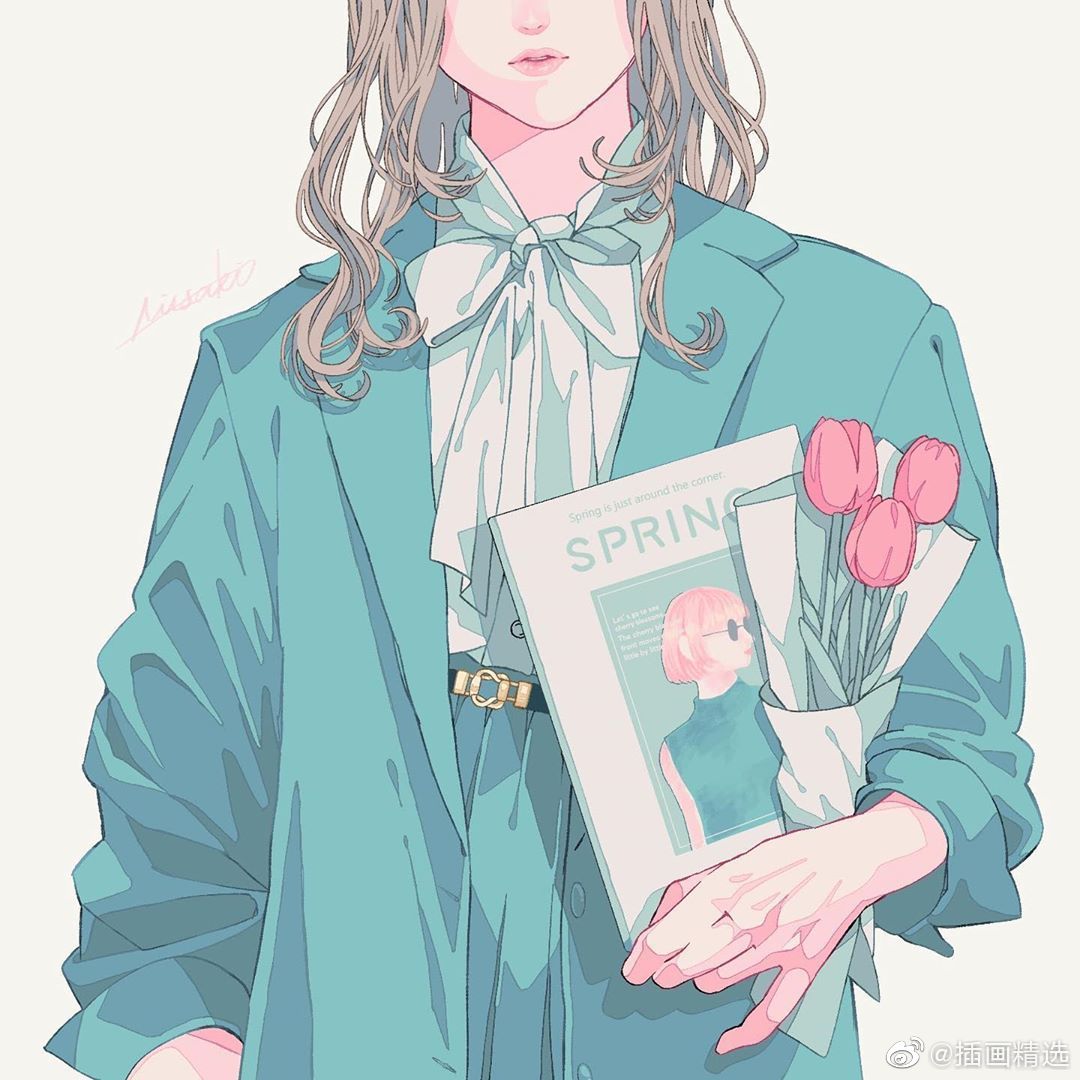 女性局部特写插画作品 风格很唯美 来自插画师misaki