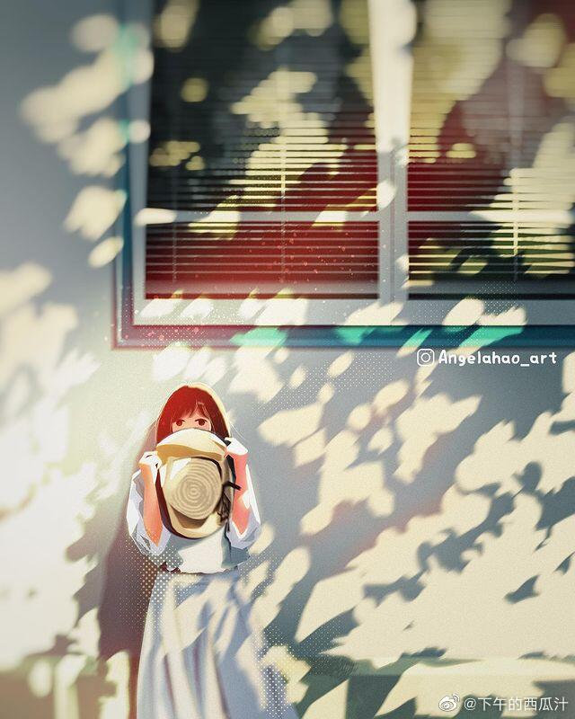 一组光影插画,作者 angelahao_art 笔下的场景并不复杂