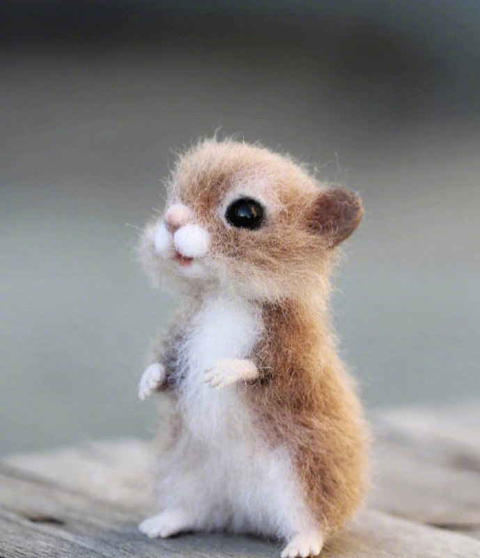 一位大神的小动物羊毛毡手作,太可爱了吧!