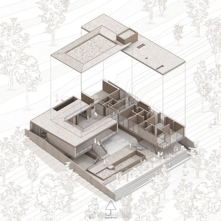 一组建筑轴测爆炸图